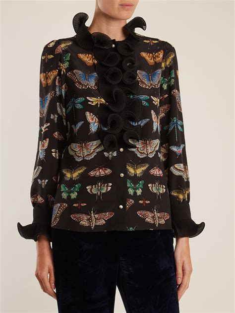 gucci butterfly blouse|gucci official website.